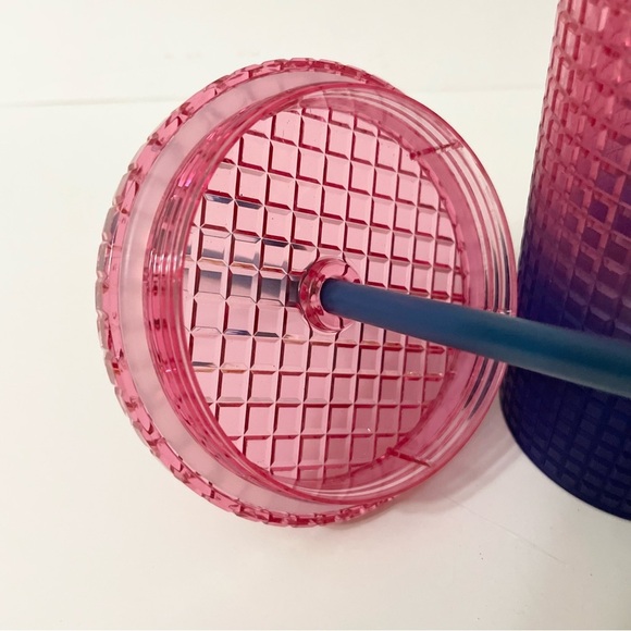 Starbucks Watermelon Pink Purple Gradient Ombre Grid 24oz Venti Tumbler - Picture 9 of 14